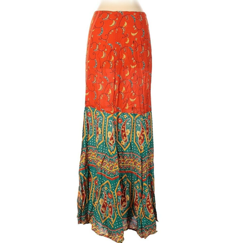 ARNHEM Harmony high slit boho paisley printed maxi skirt in Saraswati Size Small